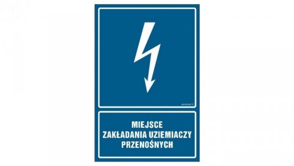 ZNAK - HG041 Miejsce zakładania uziemiaczy przenośnych 50 x 75 cm PN - Płyta 1mm