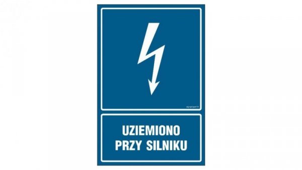 ZNAK - HG046 Uziemiono przy silniku 7,5 x 10 cm FN - Folia samoprzylepna