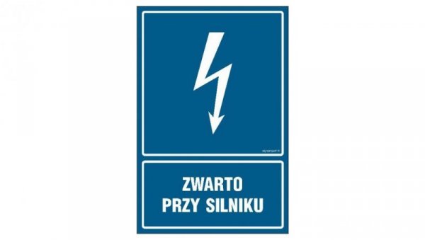 ZNAK - HG047 Zwarto przy silniku 30 x 45 cm PN - Płyta 1mm
