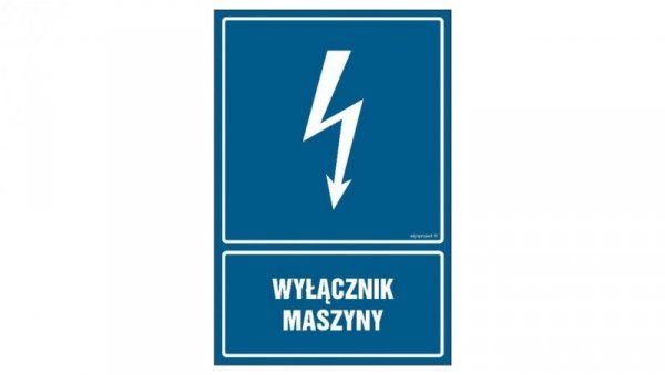 ZNAK - HG051 Wyłącznik maszyny 10 x 15 cm PN - Płyta 1mm