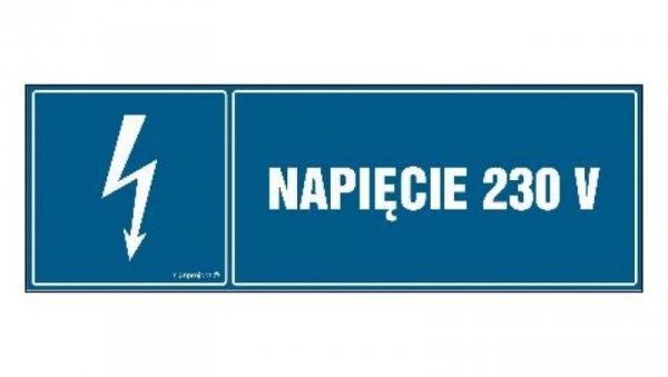 ZNAK - HH008 Napięcie 230V 15 x 5 cm FN - Folia samoprzylepna