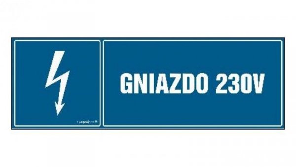 ZNAK - HH036 Gniazdo 230 V 15 x 5 cm PN - Płyta 1mm