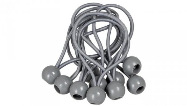 Zestaw gum z kulką BUNGEE CORD BALL 10szt.x 15cm BCB-0515GY-B BRADAS
