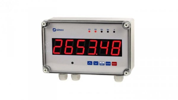 Licznik elektroniczny naścienny – wejście 10-30V DC kwadraturowe, liczące – 2xREL przekaźnik – RS-485 – dozownik - SLIK-638