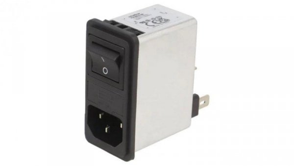 Złącze zasilające AC męskie 4A 250VAC C14 (E) 1mH FN286-4-06