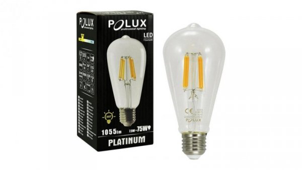 Żarówka LED E27 ST64 7,5W = 75W 1055lm 3000K Ciepła 360 Filament GOLDLUX