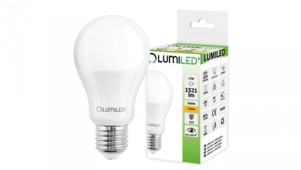 Żarówka LED E27 A60 13W = 100W 1521lm 3000K Ciepła 260 LUMILED