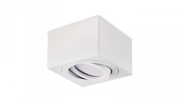 Oprawa Natynkowa HALOGENOWA SPOT 50mm Biała Kwadratowa Ruchoma OH37S Kobi