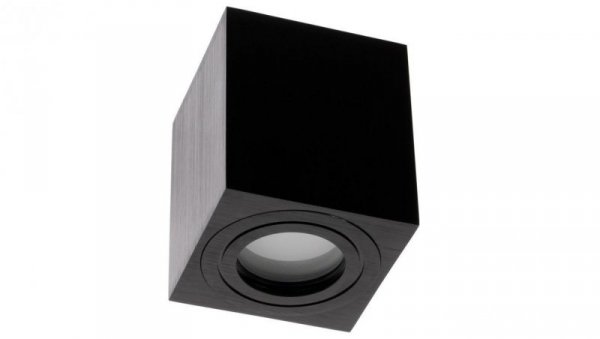 Oprawa Natynkowa HALOGENOWA Wodoodporna Aluminiowa SPOT TUBA 95mm IP44 Czarna AQUARIUS SQUARE Kobi