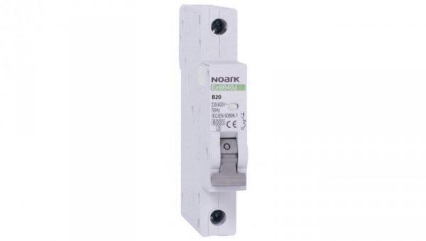Wyłącznik nadprądowy S bezpiecznik 1-fazowy B20 (B 20A) 1-biegunowy 1P (230/400V AC) 0,75 modułu SLIM NOARK