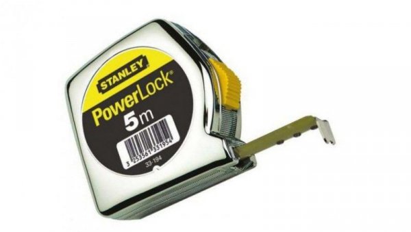 MIARA POWERLOCK, CHROMOWANA OBUDOWA PLASTIKOWA 5M/19MM L