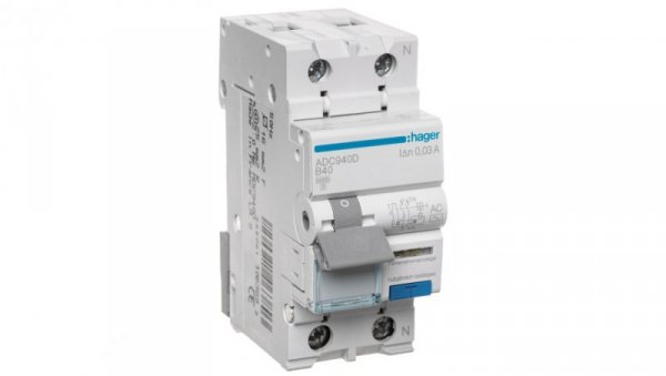 Wyłącznik różnicowo-nadprądowy RCBO 2P B40A 0,03A Typ AC ADC940D