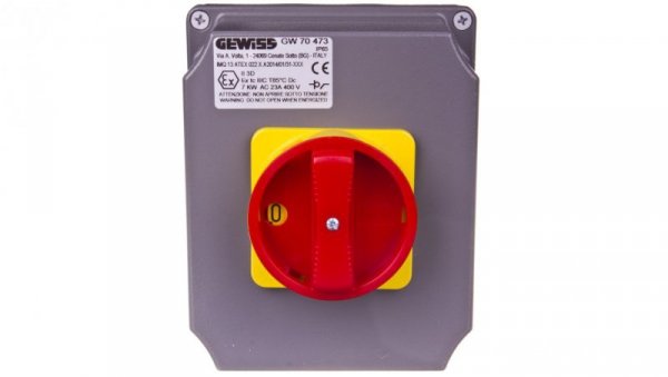 Łącznik krzywkowy awaryjny 16A 4P Strefa 22(D) ATEX w puszce aluminiowej GW70473