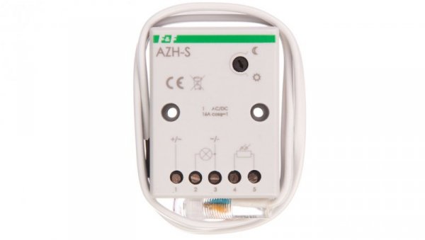 Automat zmierzchowy z zewnętrzną sondą hermetyczną 2-1000lx 12V 16A AZH-S-12V