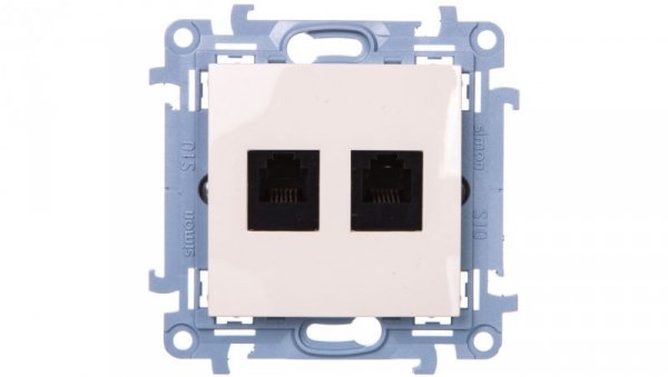 Simon 10 Gniazdo telefoniczne podwójne RJ12 kremowy CT2.01/41