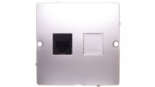 Simon Basic Gniazdo telefoniczne RJ12 srebrny mat BMT1.02/43