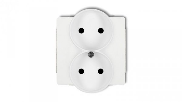 DECO Gniazdo podwójne b/u 2x2P biały DGPR-2p