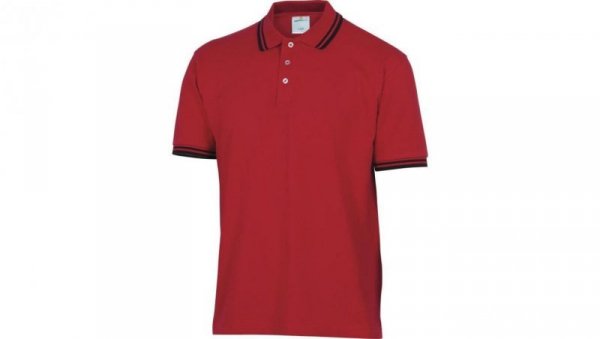 Koszulka polo krótki rękaw kołnierz zapinany na guzik 100 bawełna 210 g/m2 kolor czerwony rozmiar 3XL CORP AGRARO3X