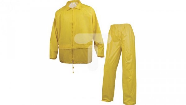 Komplet przeciwdeszczowy bluza + spodnie z poliestru powlekanego PVC kolor żółty rozmiar XXL CORPEN400JAXX