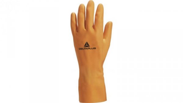 Rękawice z grubego lateksu flokowane dł. 30 cm gr. 1 mm kolor pomarańczowy rozmiar 8/9 MAIN VE450OR08