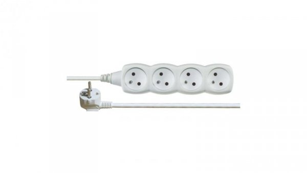 Przedłużacz 4-gniazda z/u 7m /H05VV-F 3G1/ biały P0417