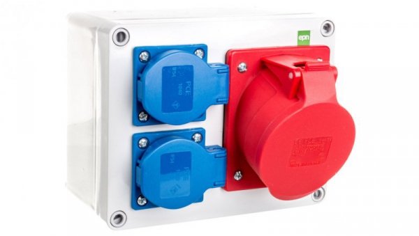Rozdzielnica budowlana RS-3 2x2P+Z, 32A/5P, IP44 6203-01