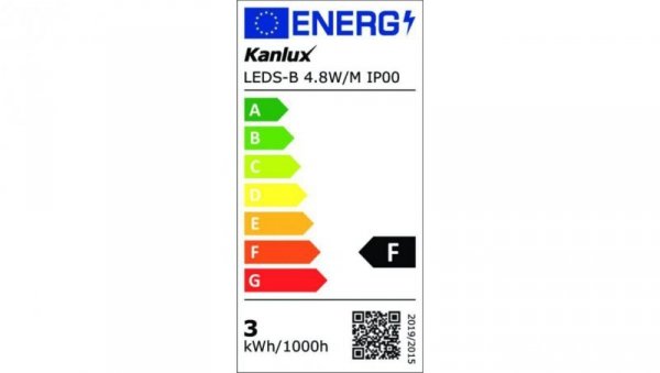 Taśma LED 12V LEDS-B 4.8W/M IP00-CW 500lm/m 6500K IP00 FPC rolka 5mb 24518