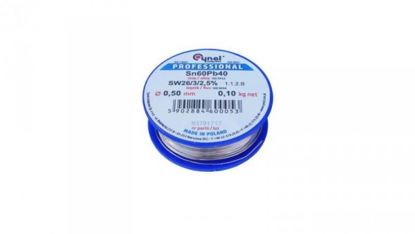 CYNEL UNIPRESS Cyna 0,50mm 100g Sn60Pb40 SW26/3/2.5 spoiwo lutownicze PROFESSIONAL