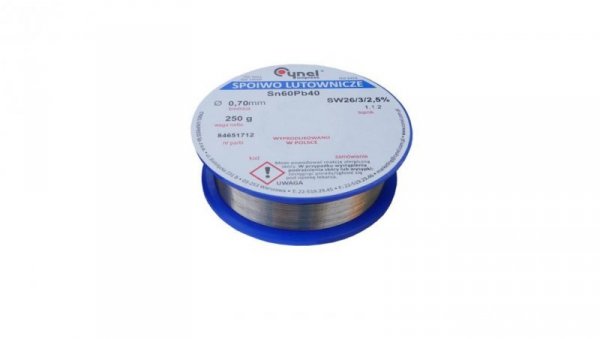 CYNEL UNIPRESS Cyna 0,70mm 250g Sn60Pb40 SW26/3/2.5 spoiwo lutownicze PROFESSIONAL