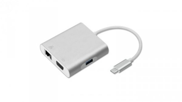 Qoltec Hub Adapter USB-C 3.1 4w1 USB 3.0 VGA RJ45 USB-C PD 92W
