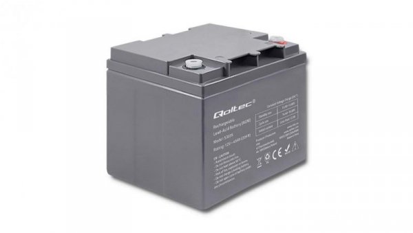 Qoltec Akumulator AGM 12V 45Ah Bezobsługowy Mocny LongLife do UPS, kampera, łodzi, pieca