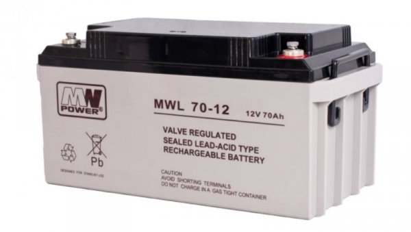 Akumulator AGM 12V 70Ah (350x166x179mm) MWL 70-12