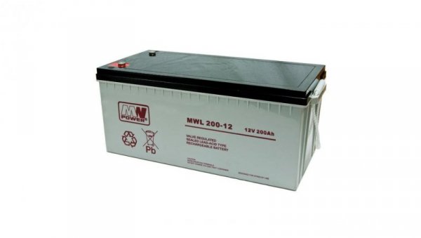 Akumulator AGM 12V 200Ah (522x238x218mm) MWL 200-12