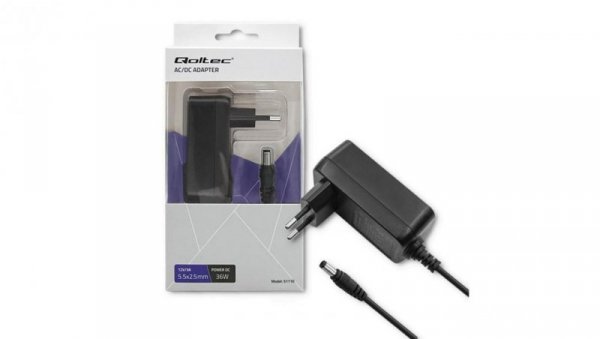 Qoltec Zasilacz wtyczkowy 36W 12V 3A 5.5*2.5