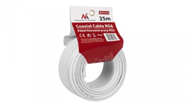 Kabel przewód koncentryczny satelitarny 1.0CCS RG6 25M Maclean MCTV-574 MCTV-574