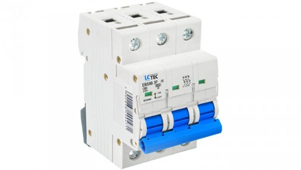 Wyłącznik nadprądowy 3P C 63A 6kA AC LC-Tec EBS9B-3C/63 LCTEC-EBS9B-3C/63