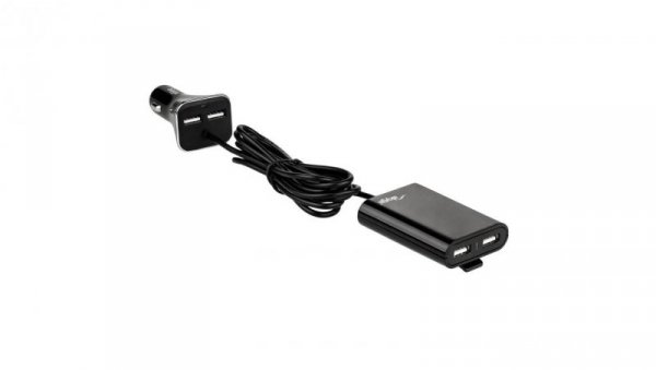 Ładowarka samochodowa 12/24V Akyga AK-CH-10 45W 4x USB-A 5V / 9A modułowa czarna