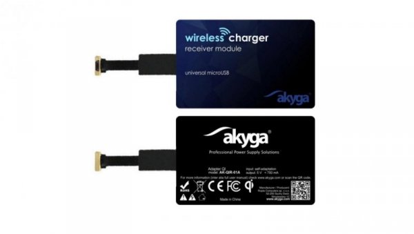 Odbiornik QI Akyga AK-QIR-01A micro USB prawy