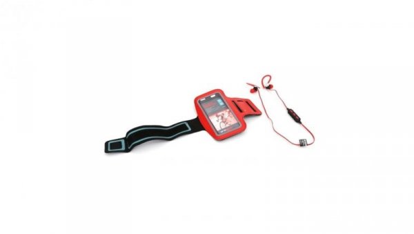 Słuchawki bluetooth sport + armband pm1075 czerwony 43679 PM1075R