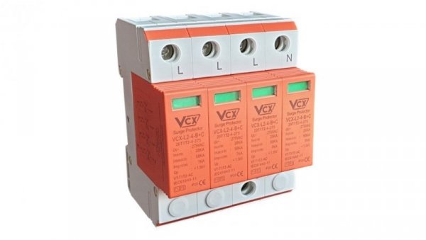 Ogranicznik przepięć Typ T1+T2 4P 20-50kA 1,5kV VCXBC4P7KA