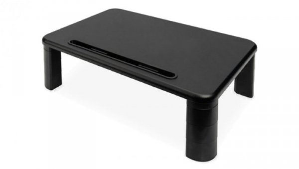 Podstawka pod monitor z drewnianym blatem do 10kg, czarna DA-90458