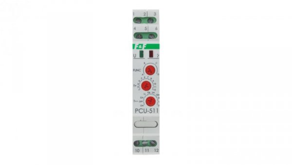 Przekaźnik czasowy 1P 8A 0,1-576h 230V AC, 24V AC/DC wielofunkcyjny PCU-511DUO