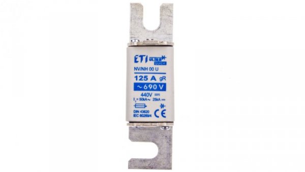 Wkładka bezpiecznikowa NH00 S80 125A gR 690V S00UQ U 004331115