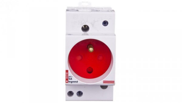 Gniazdo modułowe 2P+Z 10/16A z osłoną na szynę G382 004282
