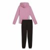Dres Dziecięcy Puma Hooded Sweat Suit Fleece Cl Czarny Różowy 2 Części