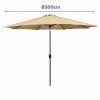 Marbueno Parasol Acero 8 Varillas D300 cm Poliester Marron Jardin, Piscina, Terraza