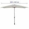 Marbueno Parasol Acero 8 Varillas 200x300 cm Poliester Biały Ogród, Basen, Taras