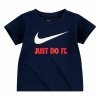 Koszulka z krótkim rękawem dla dzieci Nike Swoosh Granatowy