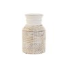 Wazon Home ESPRIT Biały Naturalny Drewno mango Kolonialny 15 x 15 x 38 cm