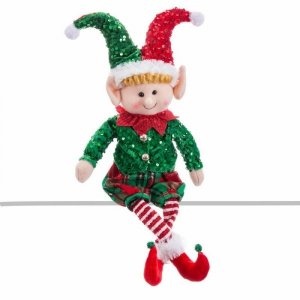 ozdoby świąteczne Czerwony Kolor Zielony Elf 30 x 8 x 56 cm
